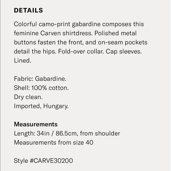 💕SALE💕 Carven Camouflage Shirt Dress - Picture 8 of 8